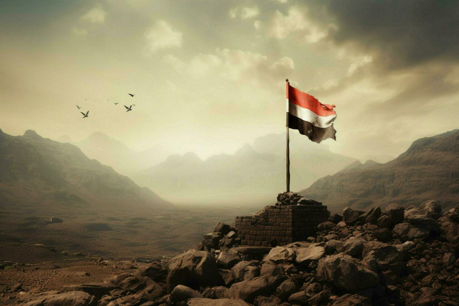 flag wallpaper of Yemen photo