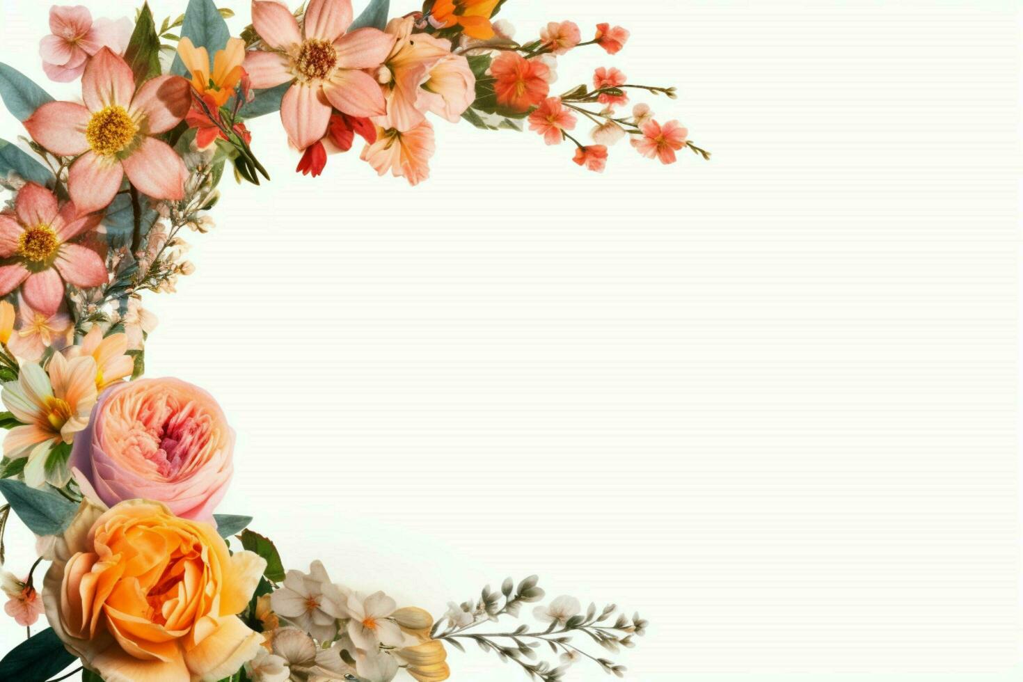 flower frame on white background photo