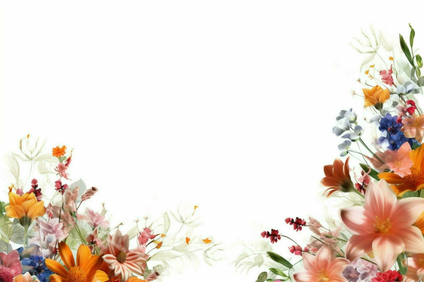 flower frame on white background photo