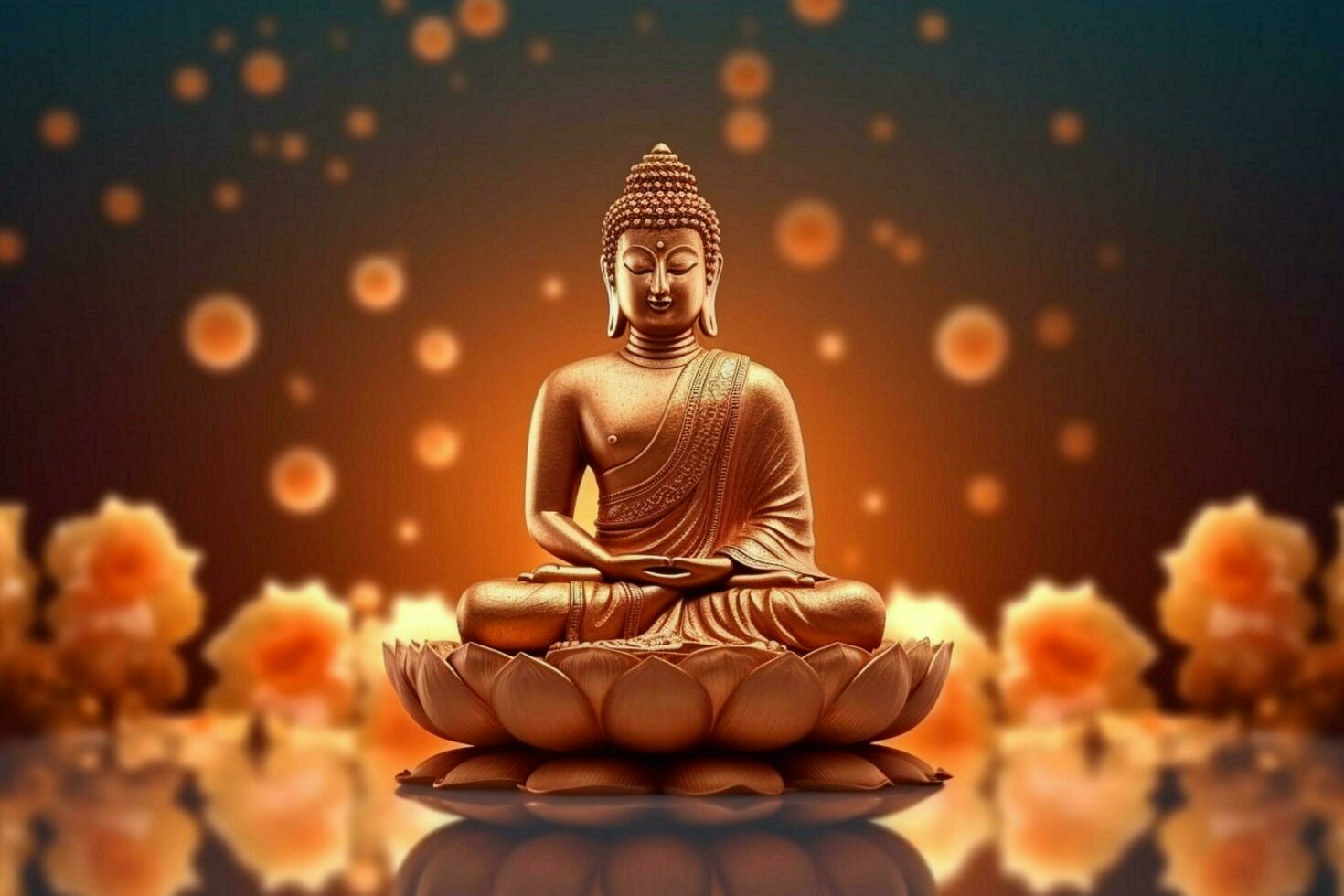 gautum buddha vesak purnima statue symbol of peace photo