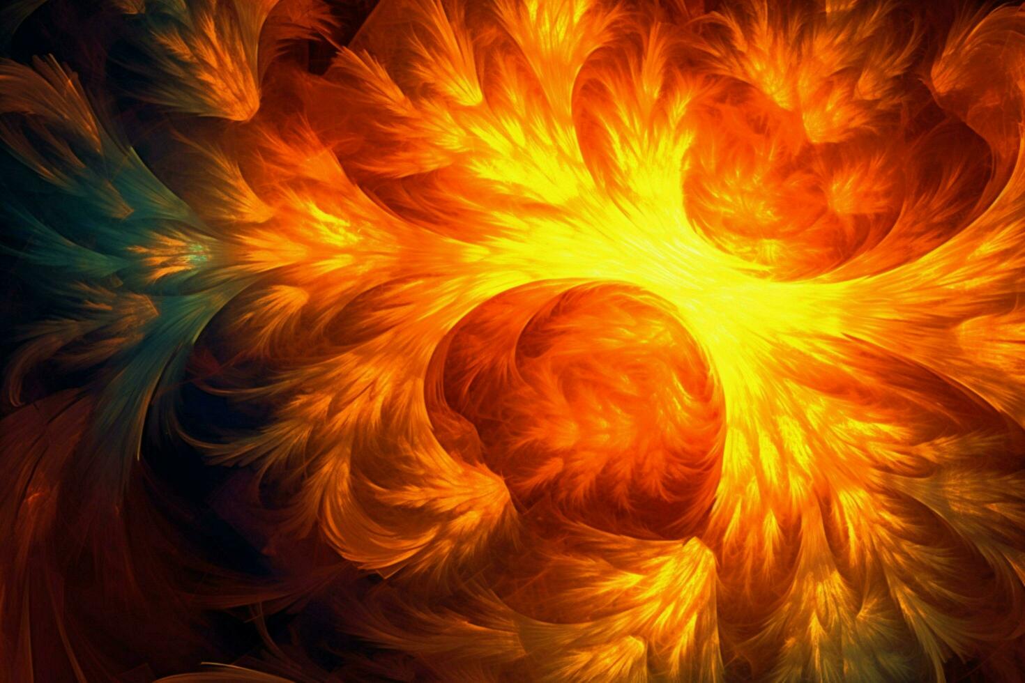 glowing inferno igniting nature abstract fractal photo