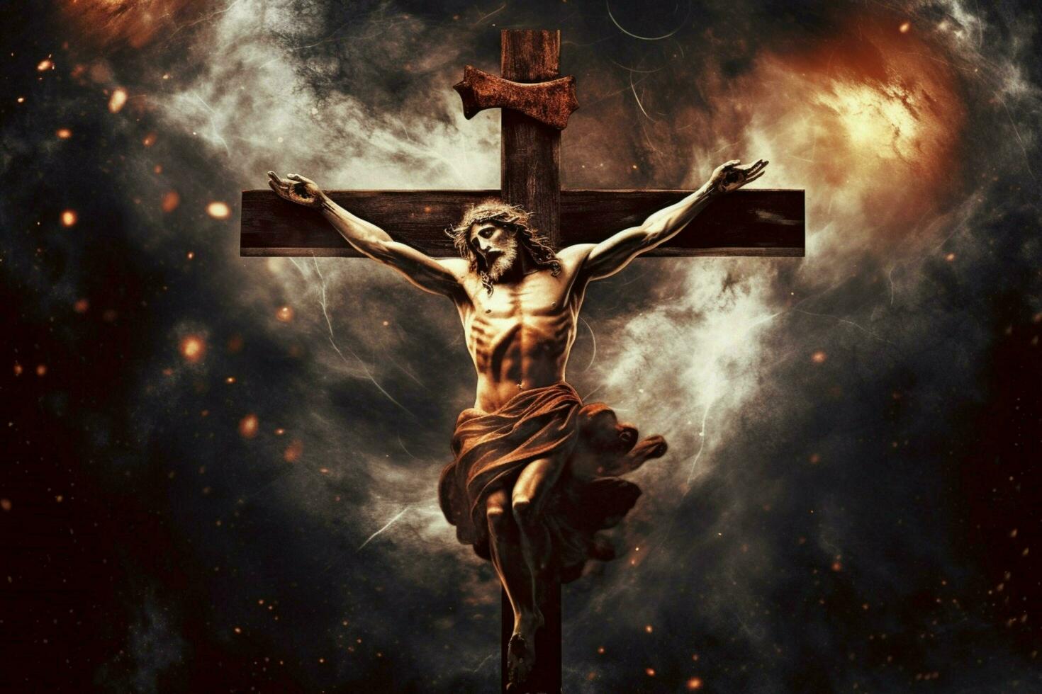 good friday background with jesus christ and cross photo