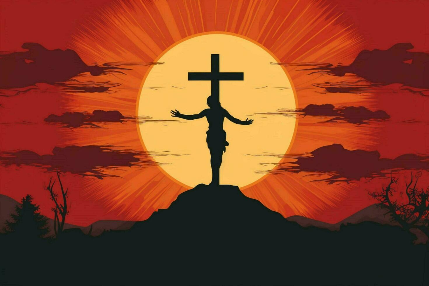 good friday background with jesus christ and cross photo