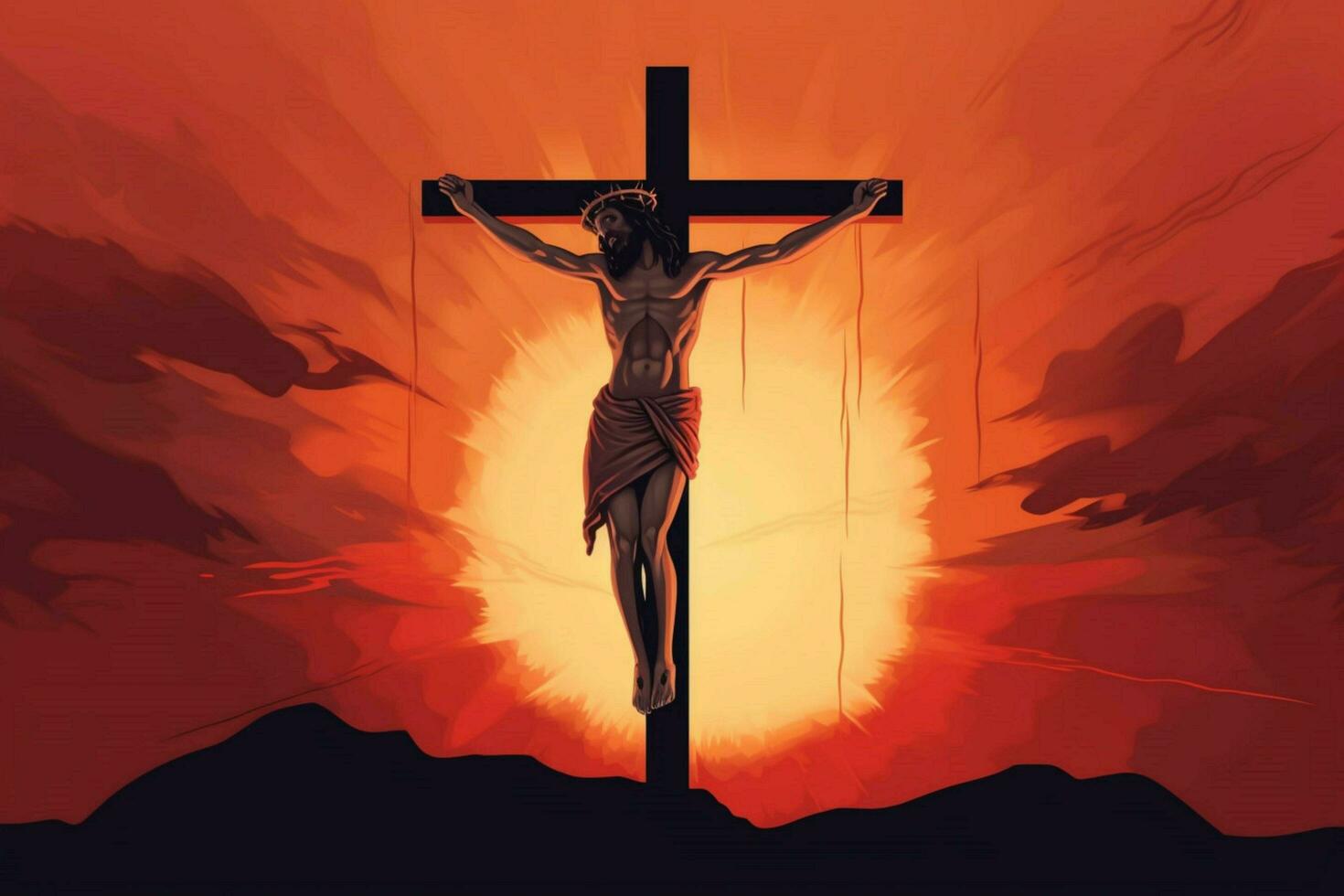 good friday background with jesus christ and cross photo