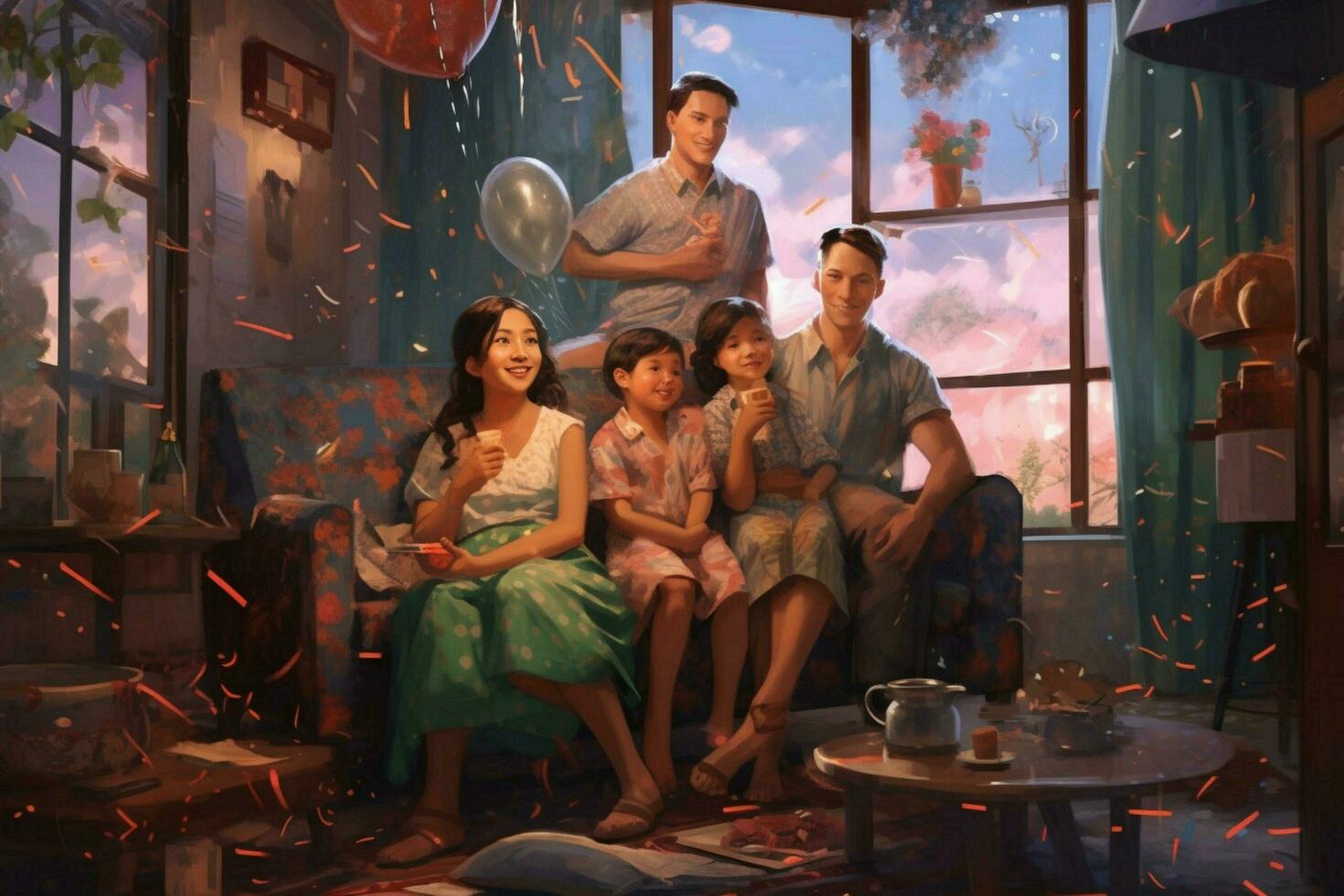 happy new year family photo