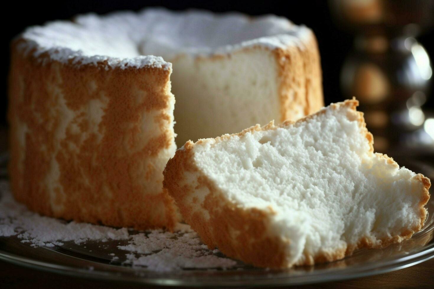 making Angel Food Cake with low sugar ingredients f photo