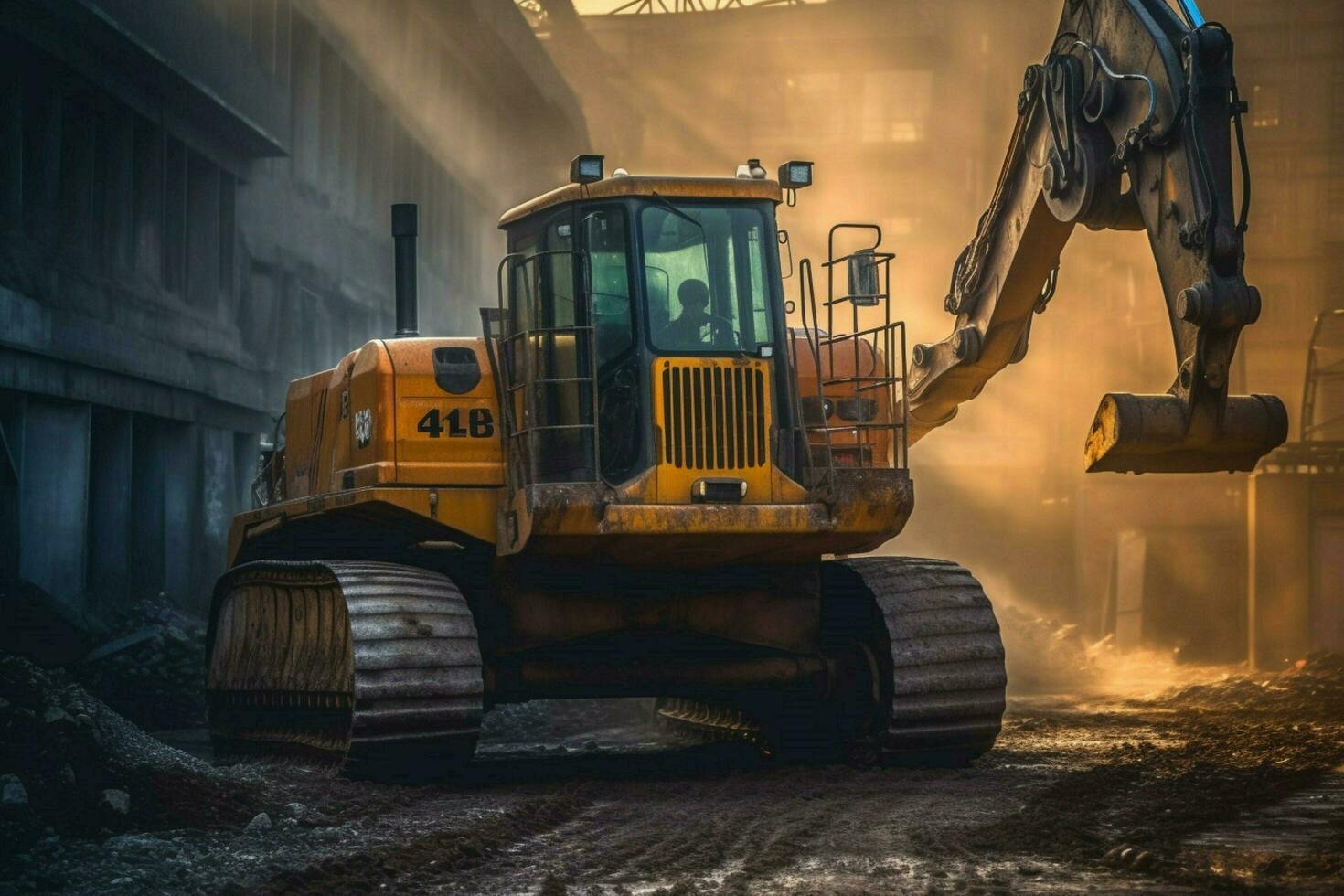 mining equipment digging in the construction indust photo