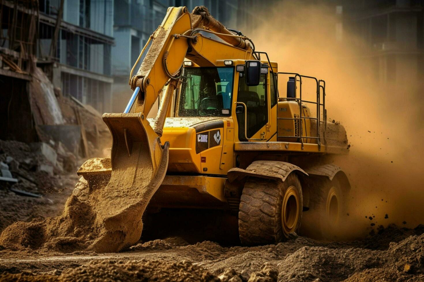 minería equipo excavación en el construcción indu foto