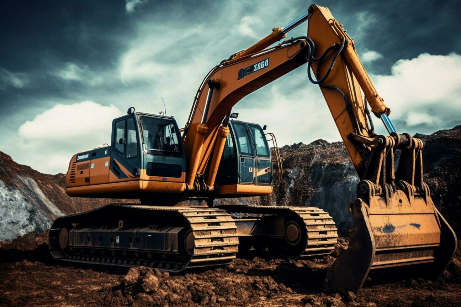 mining equipment digging in the construction indu photo