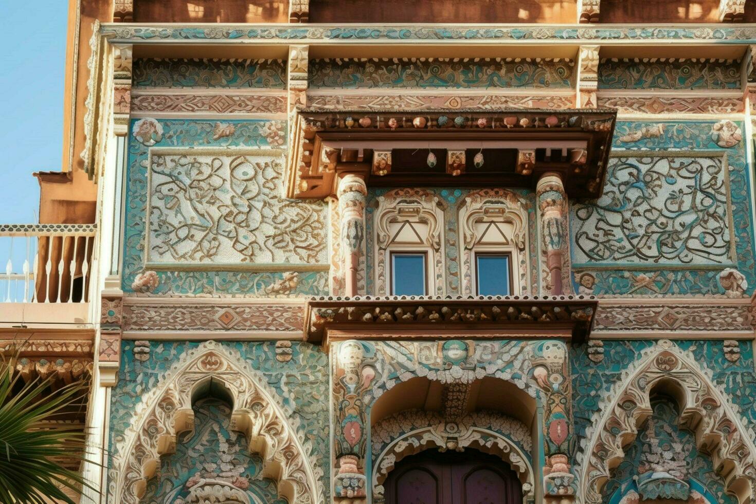 ornate decoration adorns ancient arabic style bui photo
