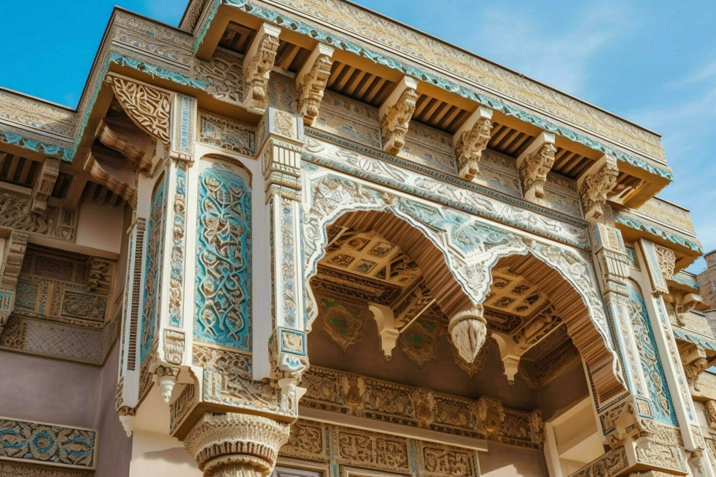 ornate decoration adorns ancient arabic style bui photo