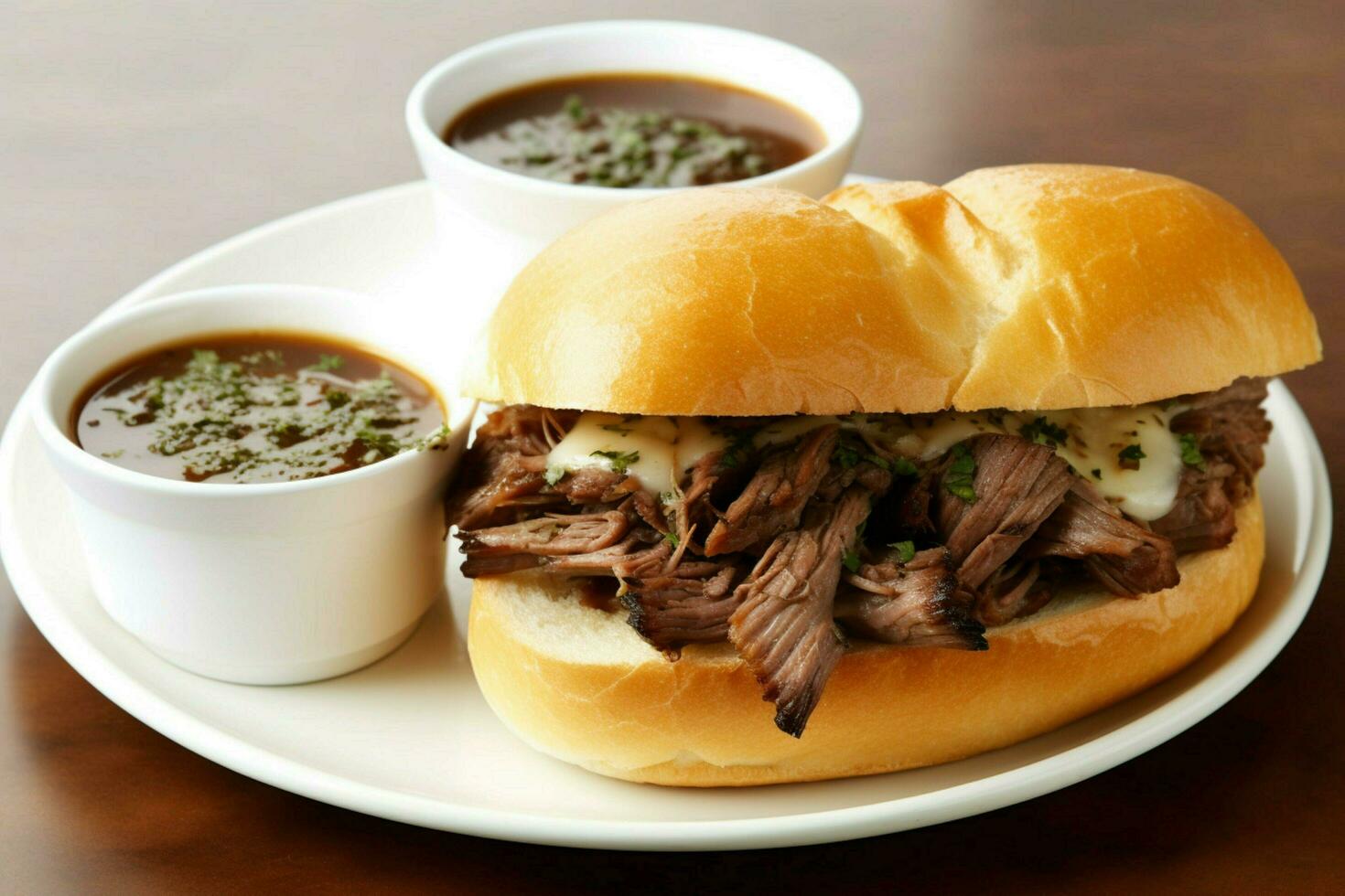 photo of French dip with no background