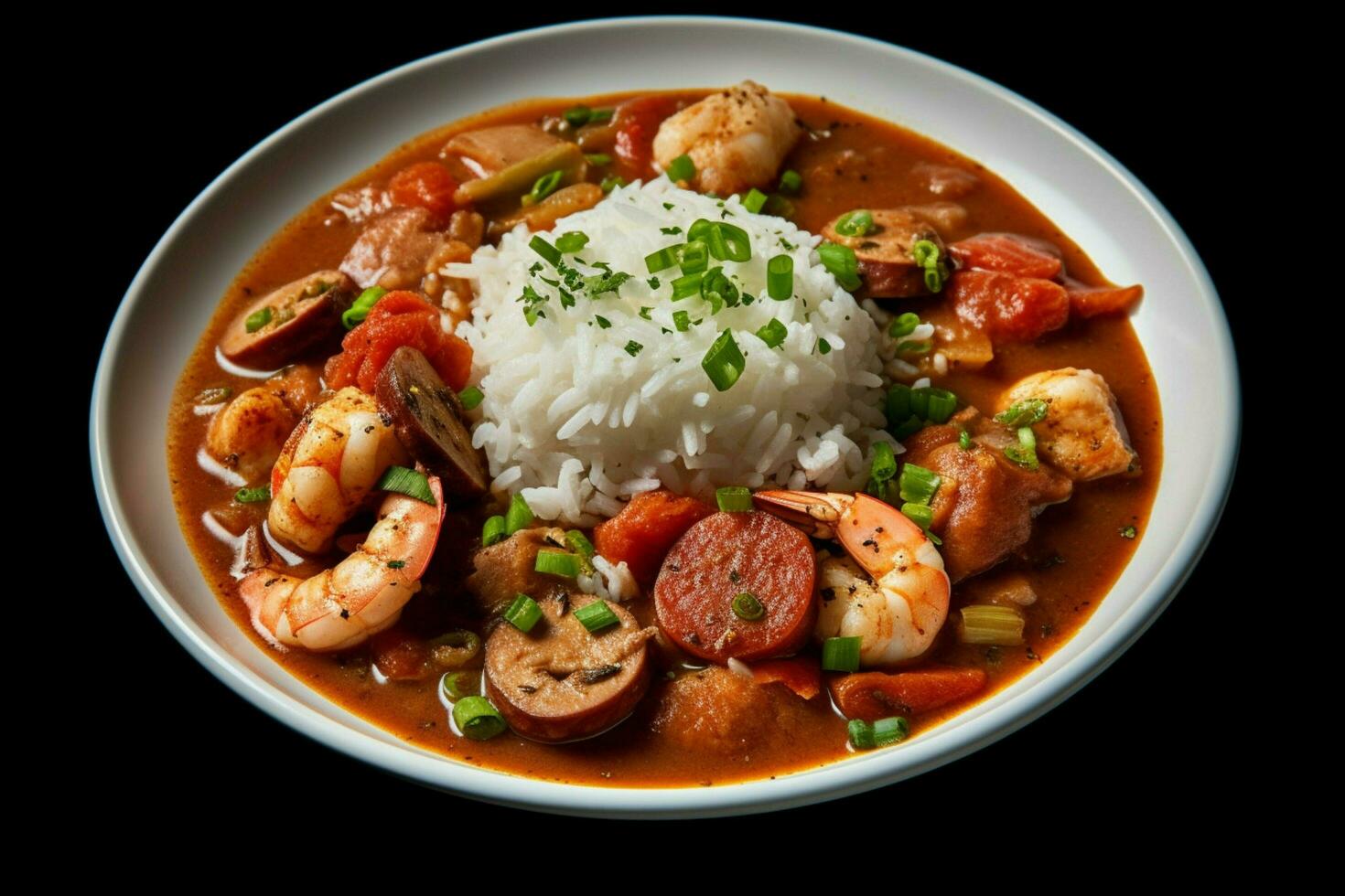 photo of gumbo with no background