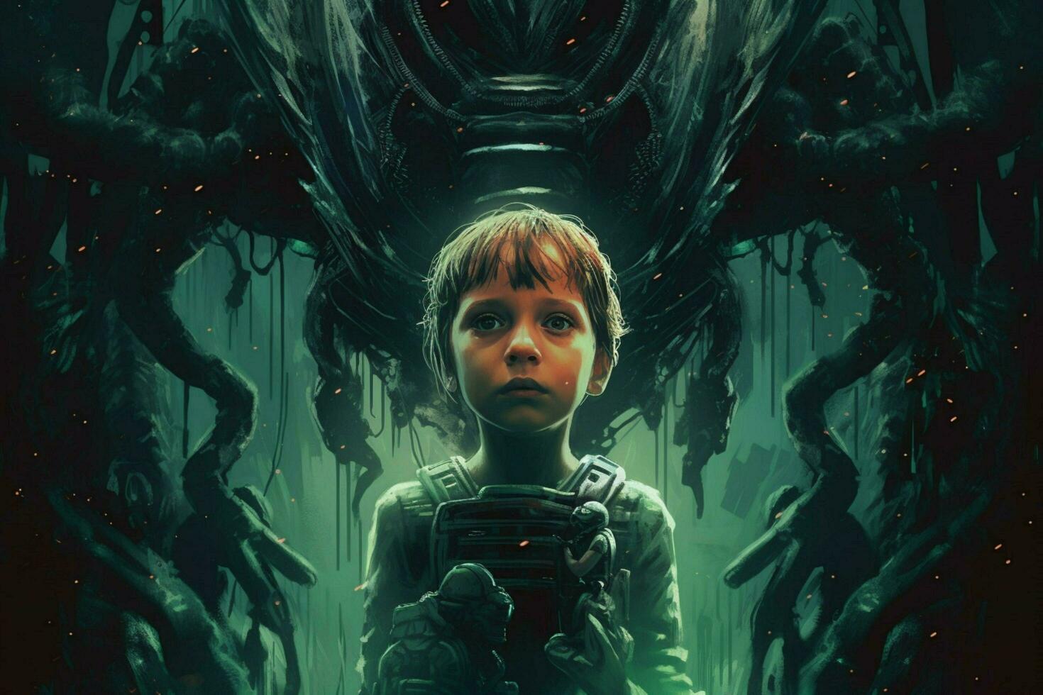 poster for a movie called alien 30644366 Stock Photo at Vecteezy