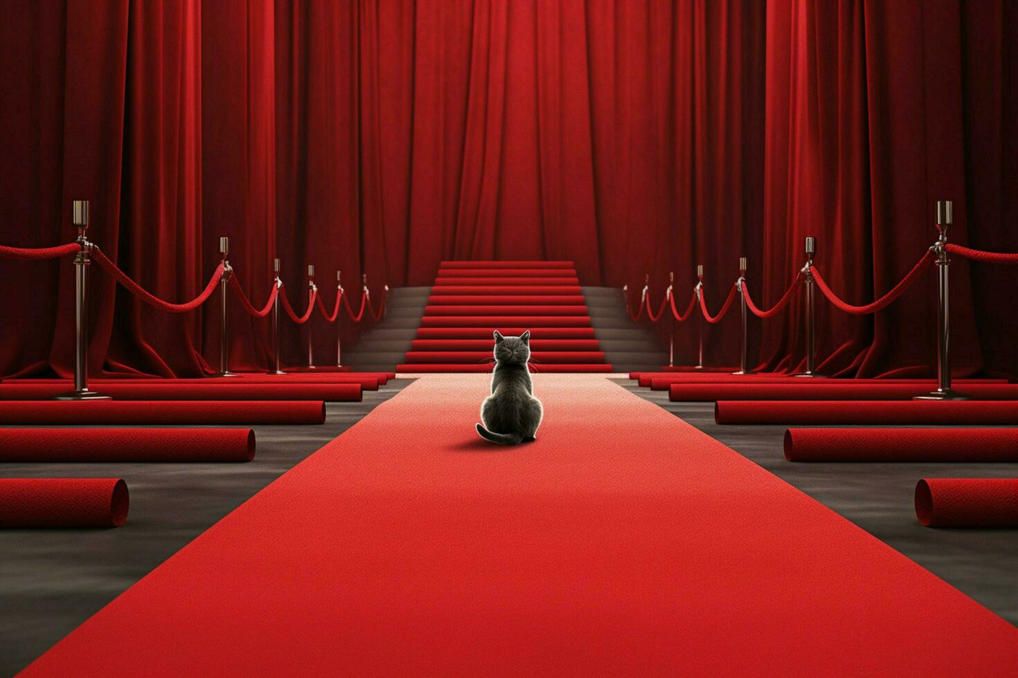 red carpet for famous cat photo