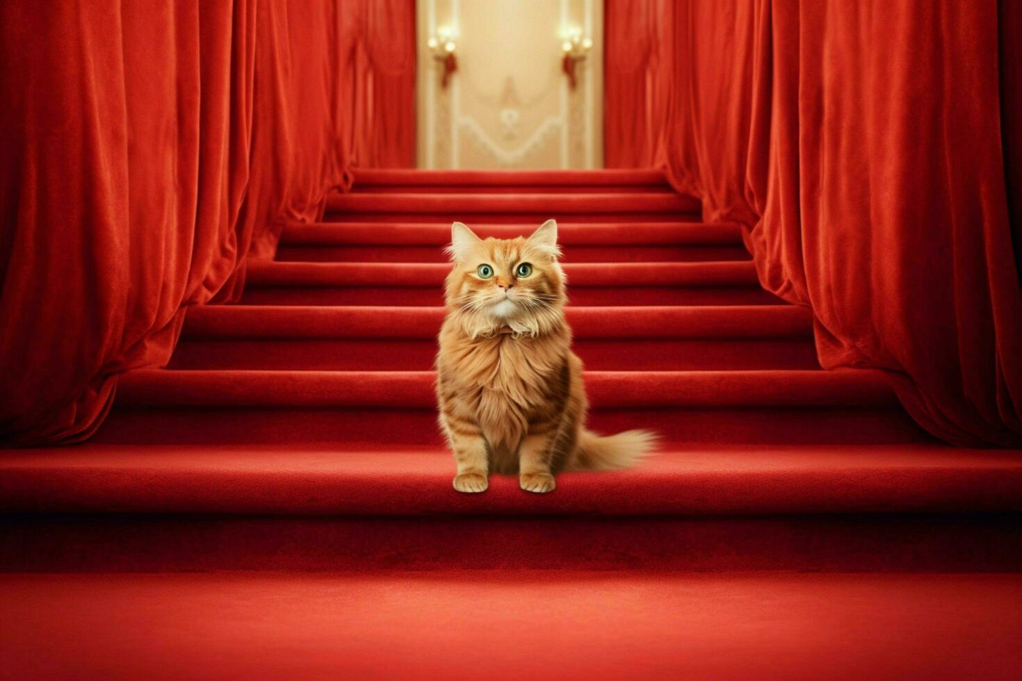 red carpet for famous cat photo