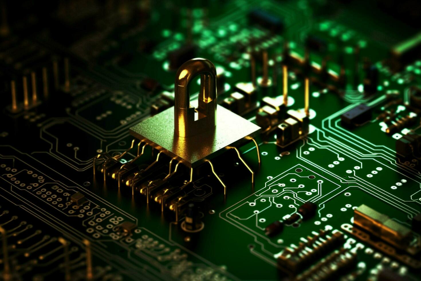 security system locks data for computer safety photo