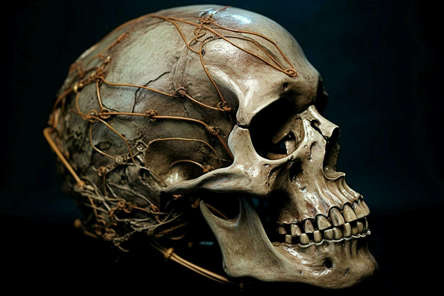 A skeleton head photo