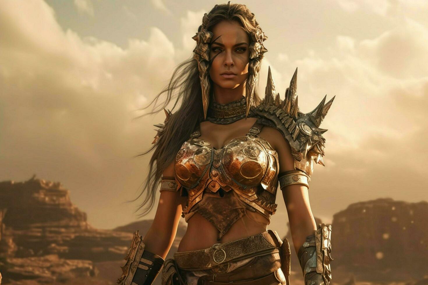 sexy warrior woman gaming fictional world photo