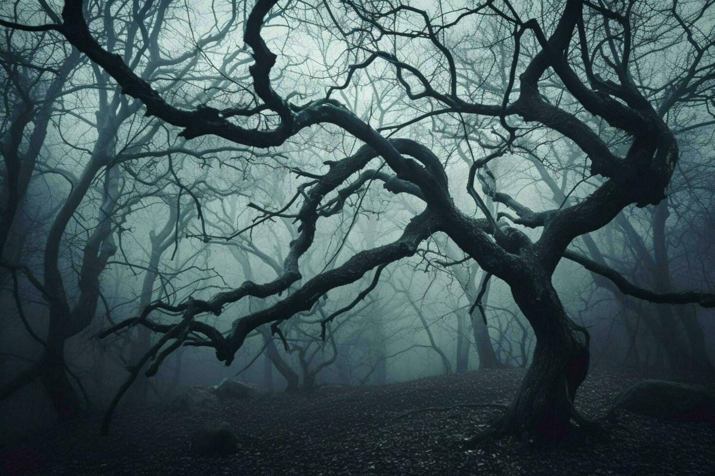 spooky forest mystery dark tree branch fantasy photo