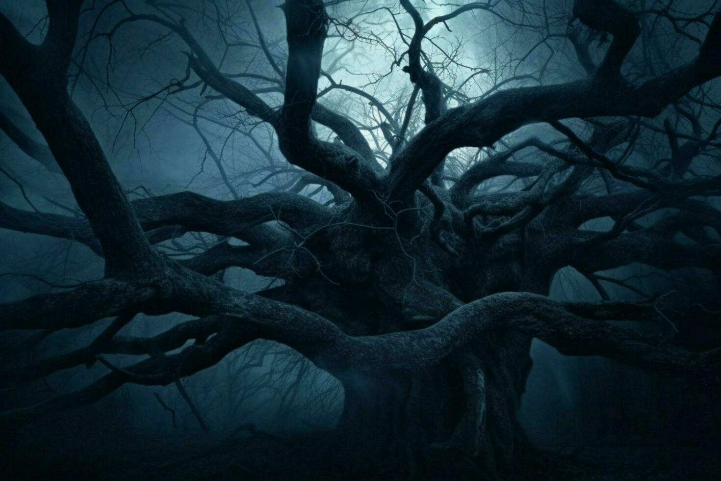 spooky forest mystery dark tree branch fantasy photo