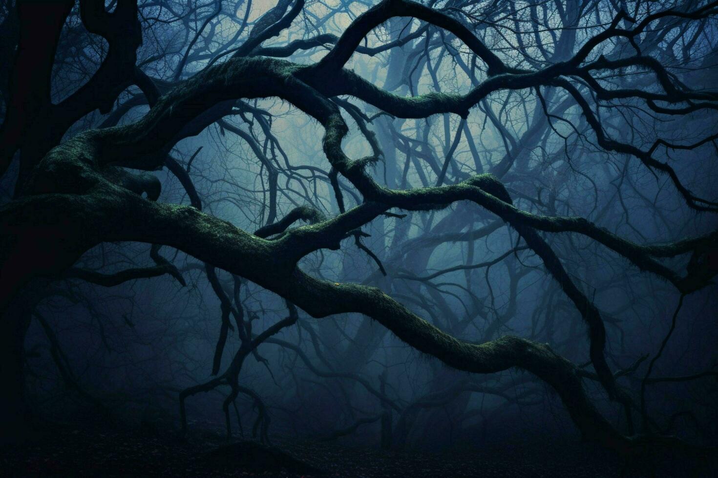 spooky forest mystery dark tree branch fantasy photo