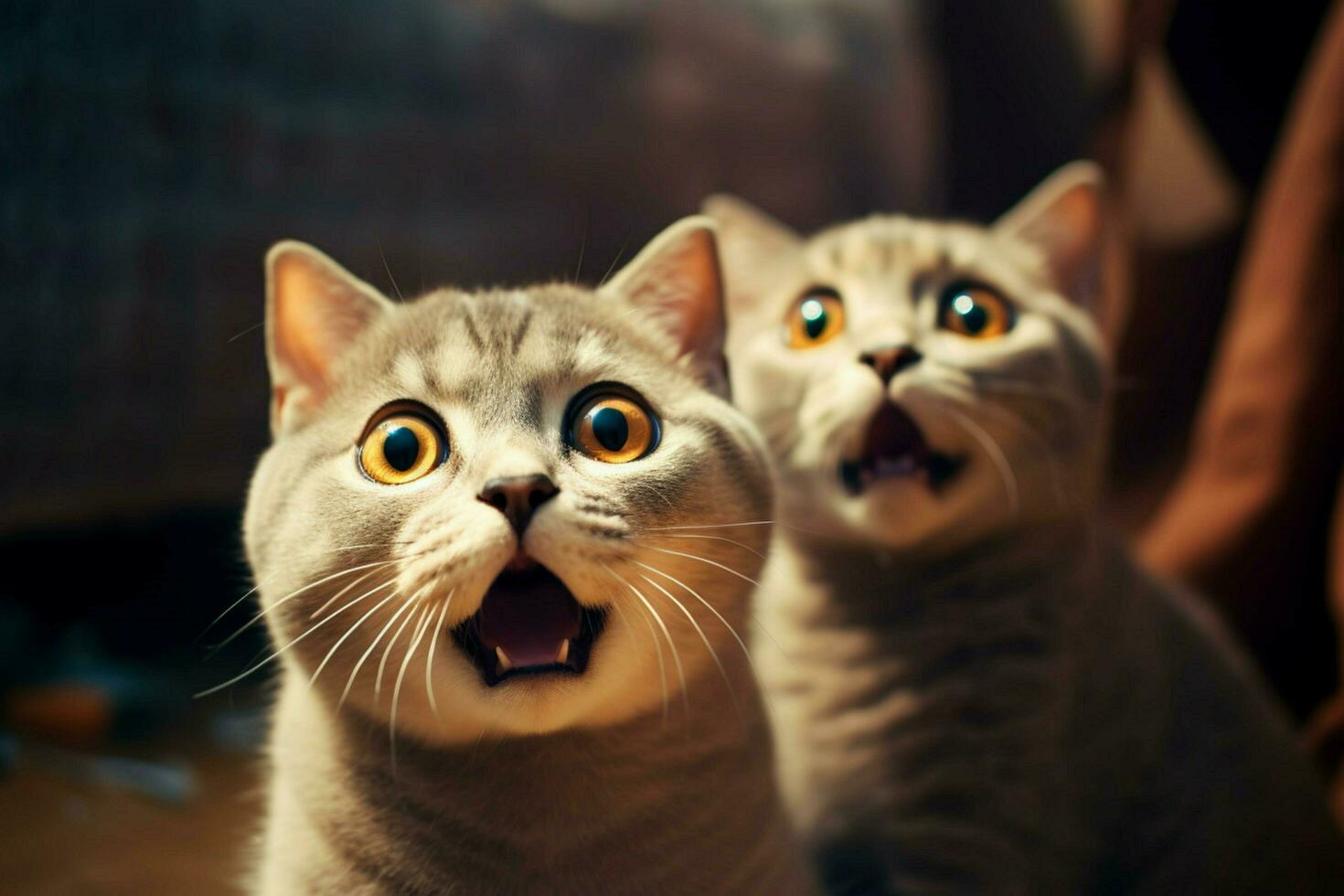 surprised cute cats photo