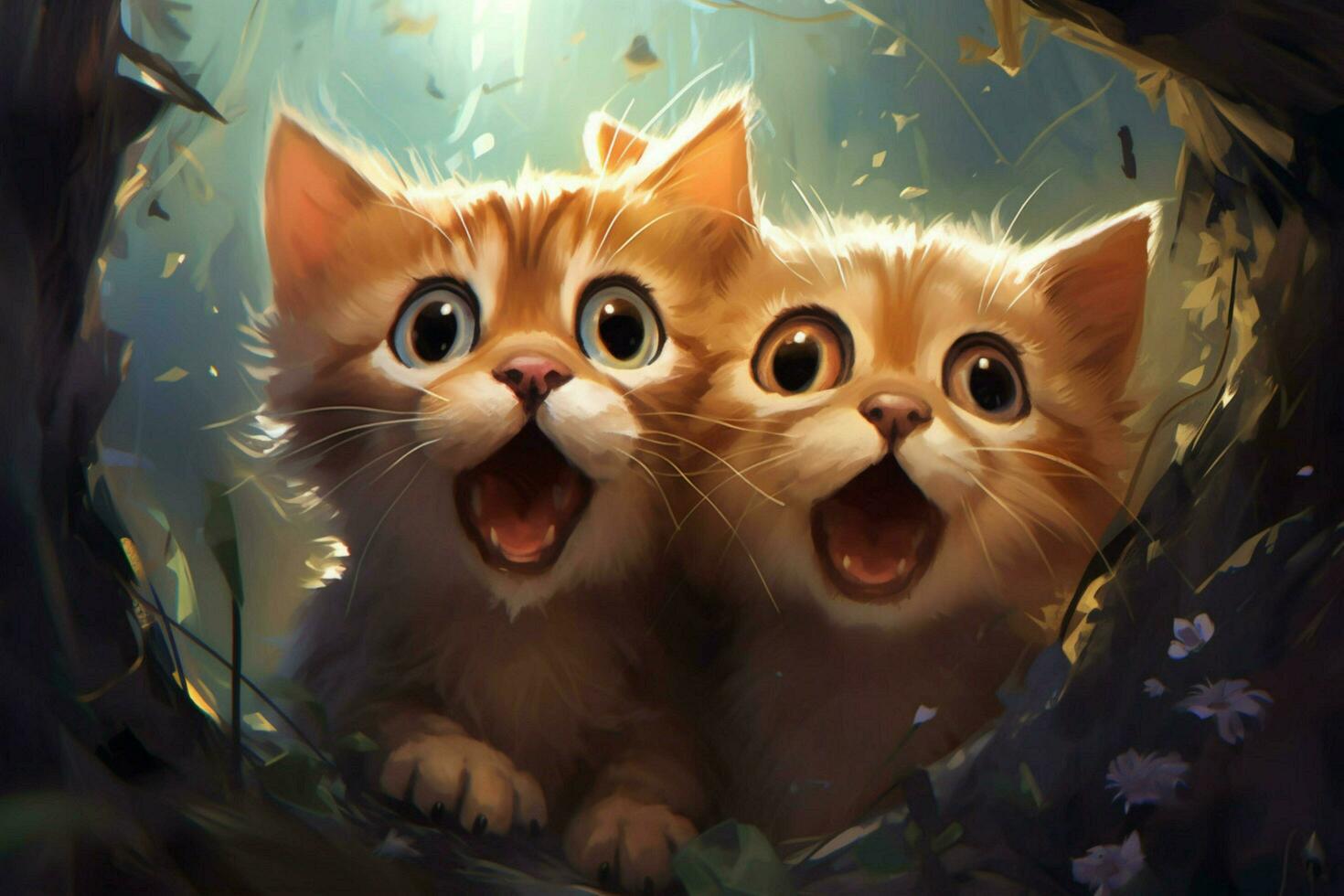 surprised cute cats photo