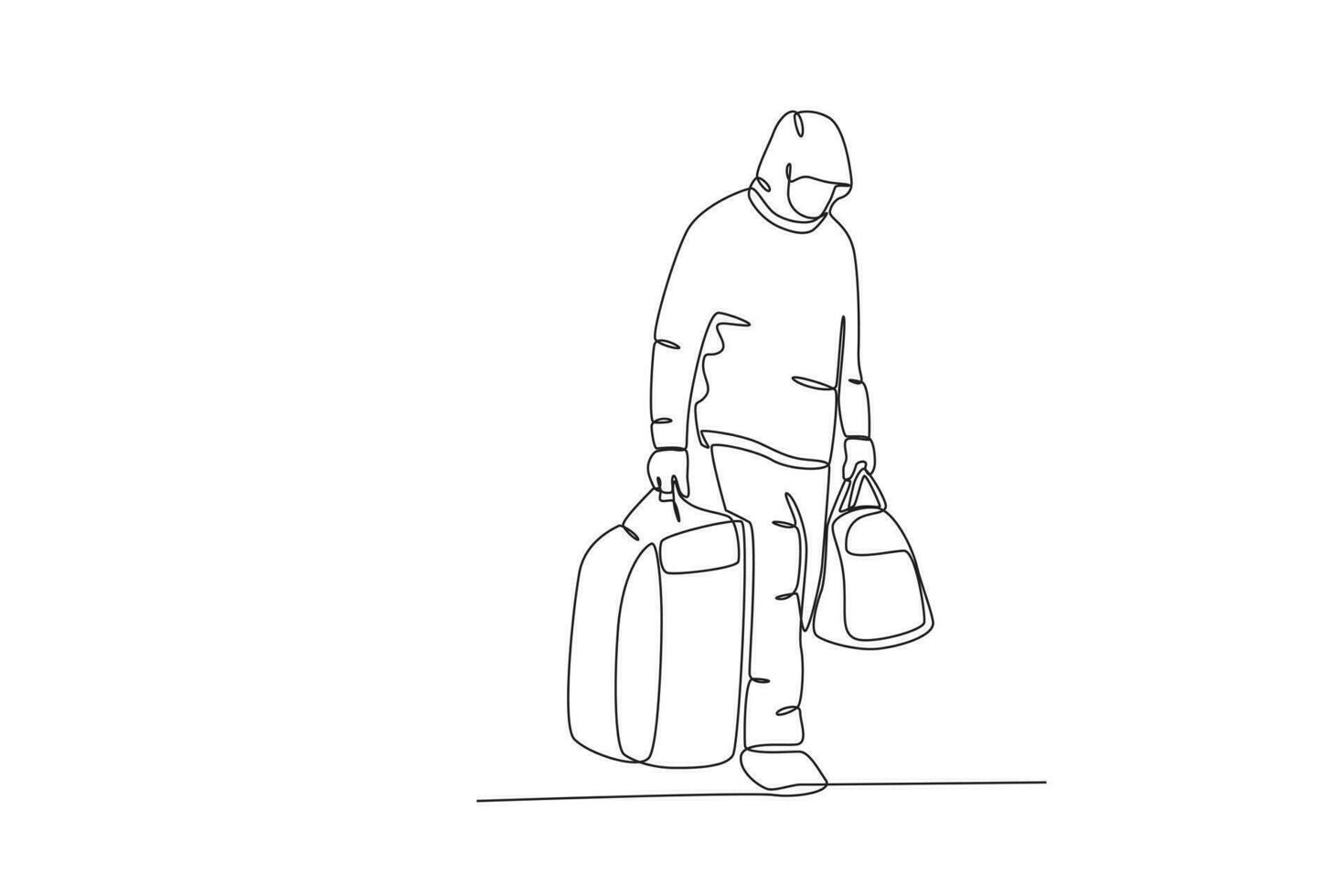 A man carrying two large bags vector