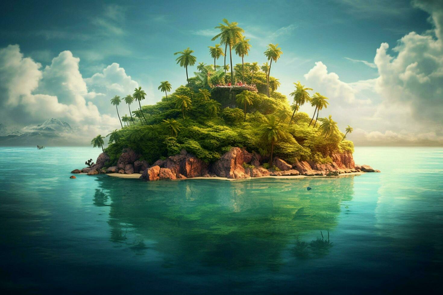 tropical island sea photo