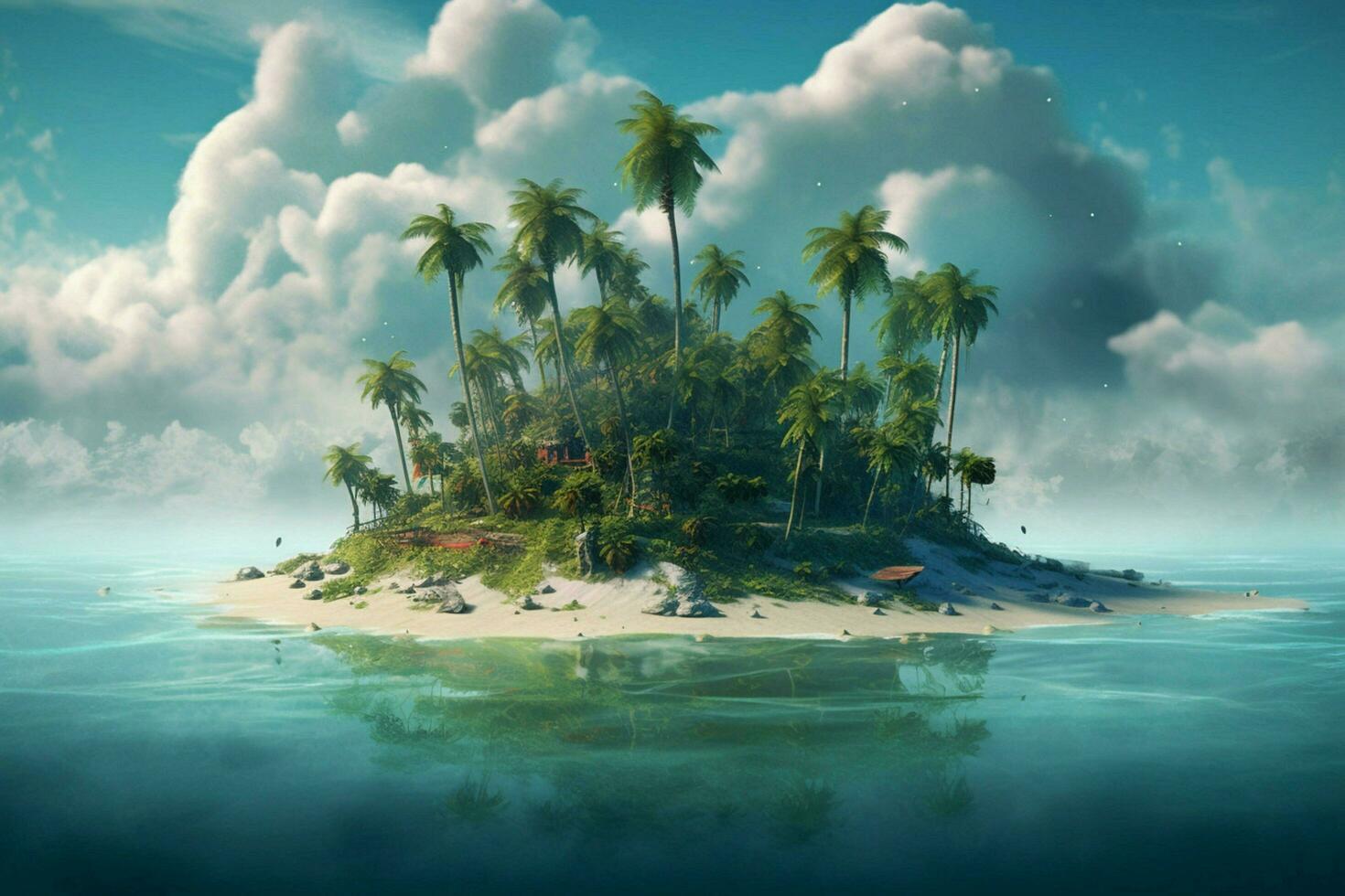 tropical island sea photo