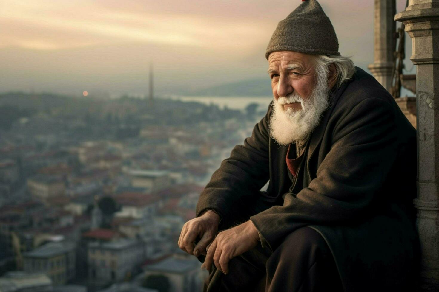 turk old man turkish city photo