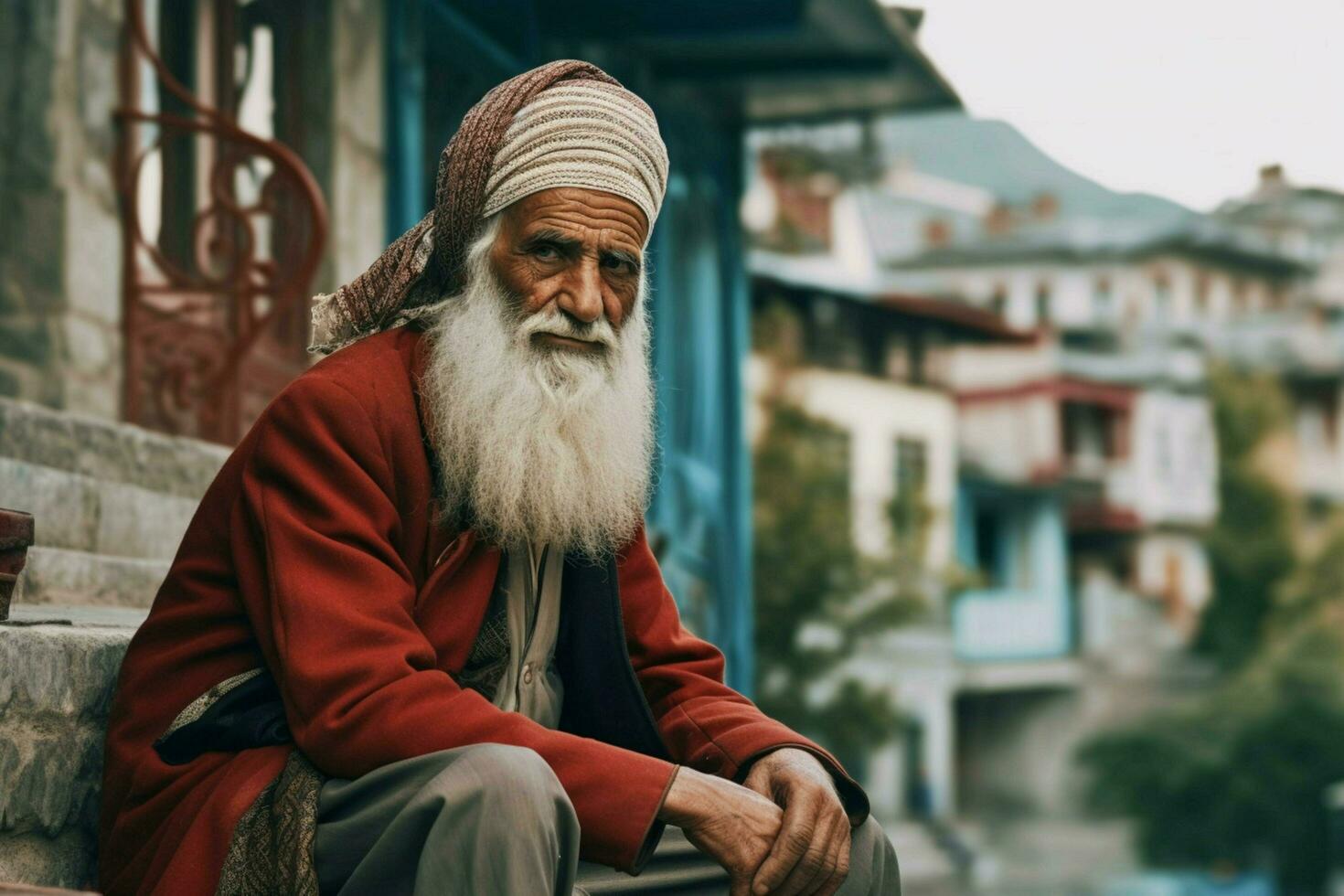 turk old man turkish city photo