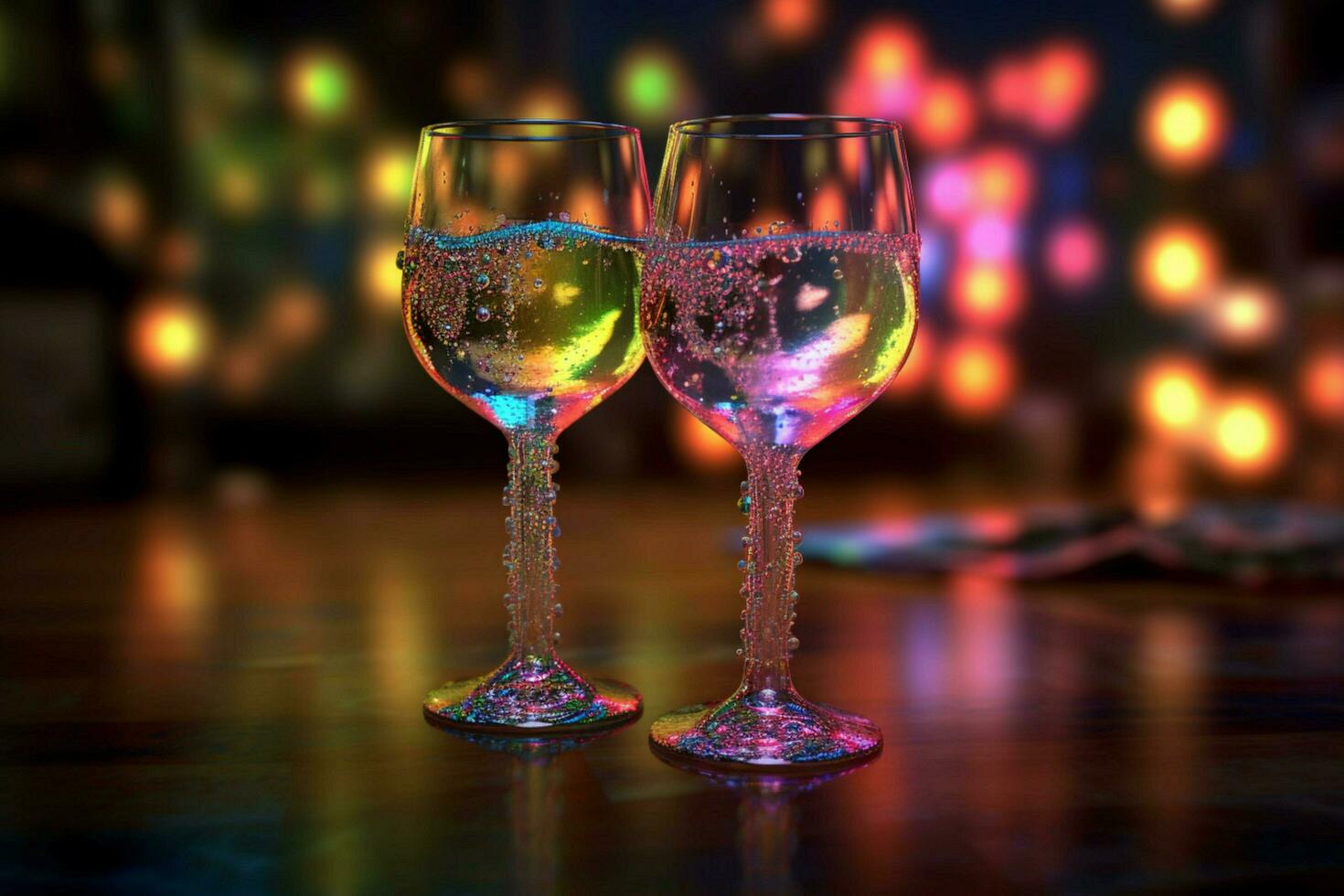 two glasses sparkle photo