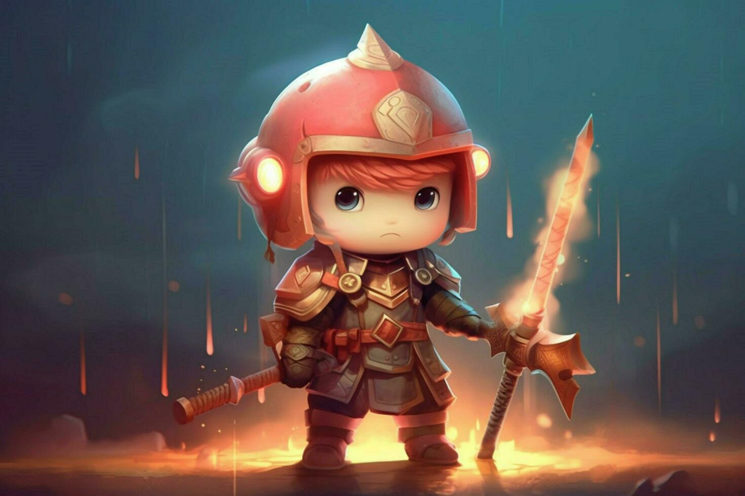warrior cute man gaming fictional world photo