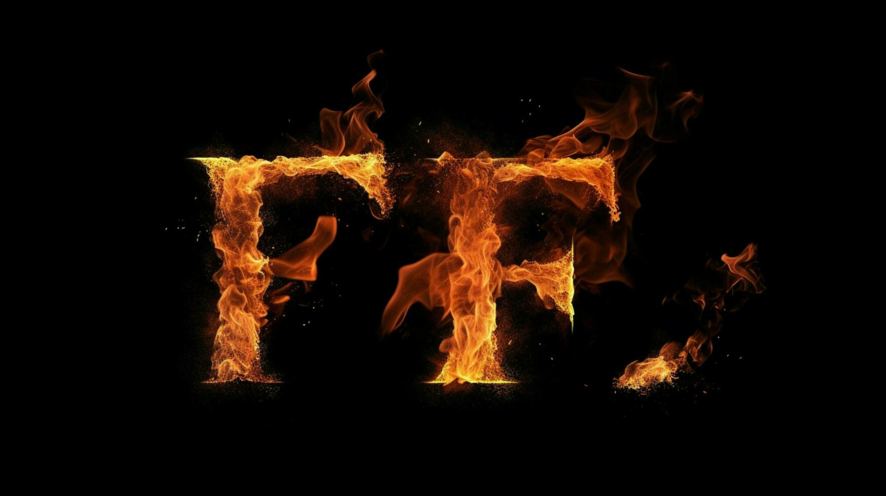 a black background with a fire and the word fire photo