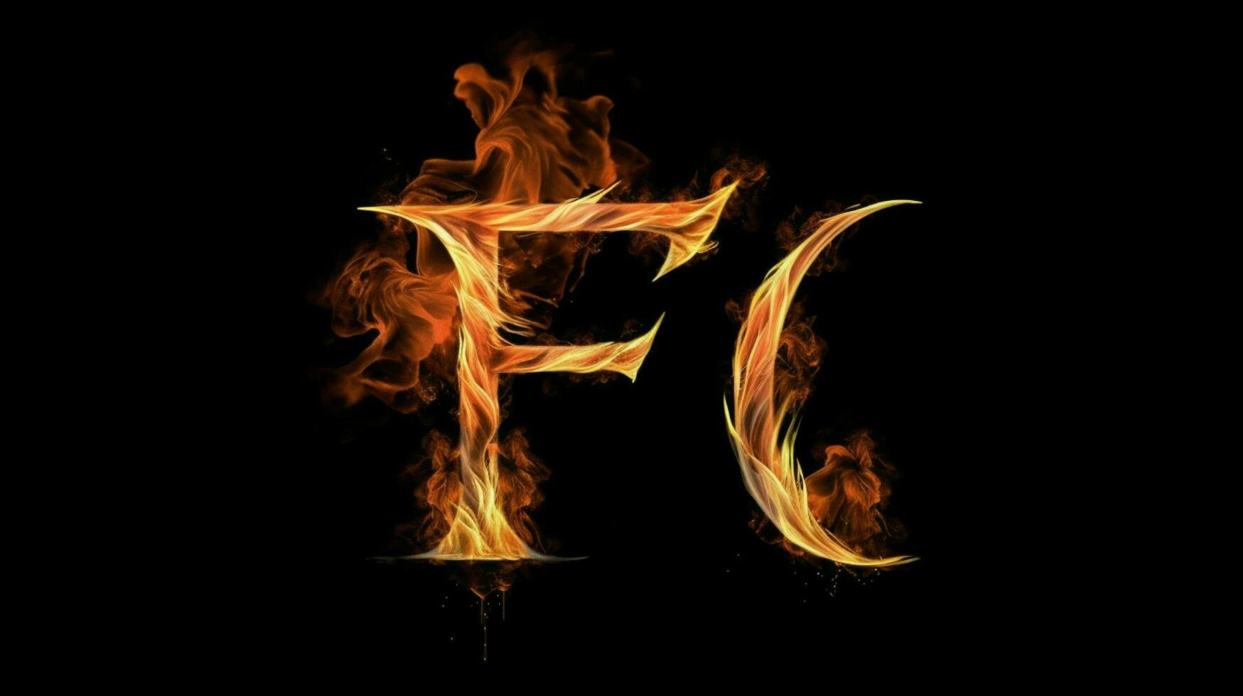 a black background with a fire and the word fire photo