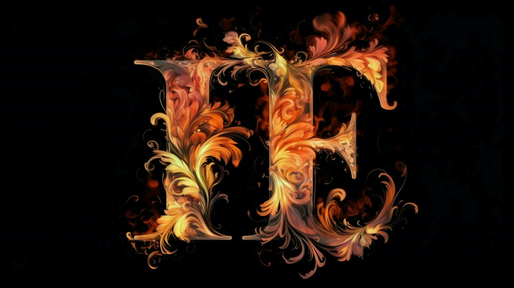 a black background with a fire and the word fire photo