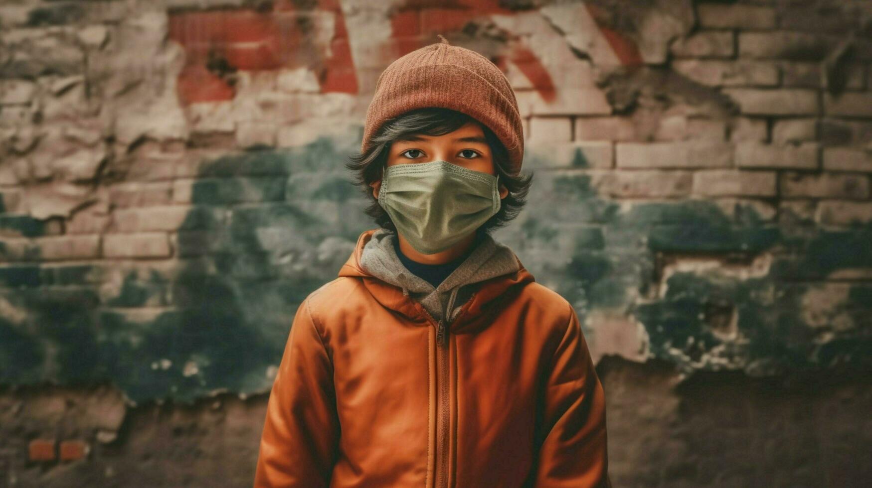 a boy wearing protective mask covid 19 mask wearing photo