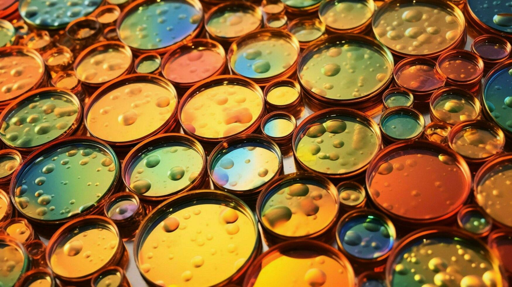 a close up of a shiny metallic and colorful surfa photo