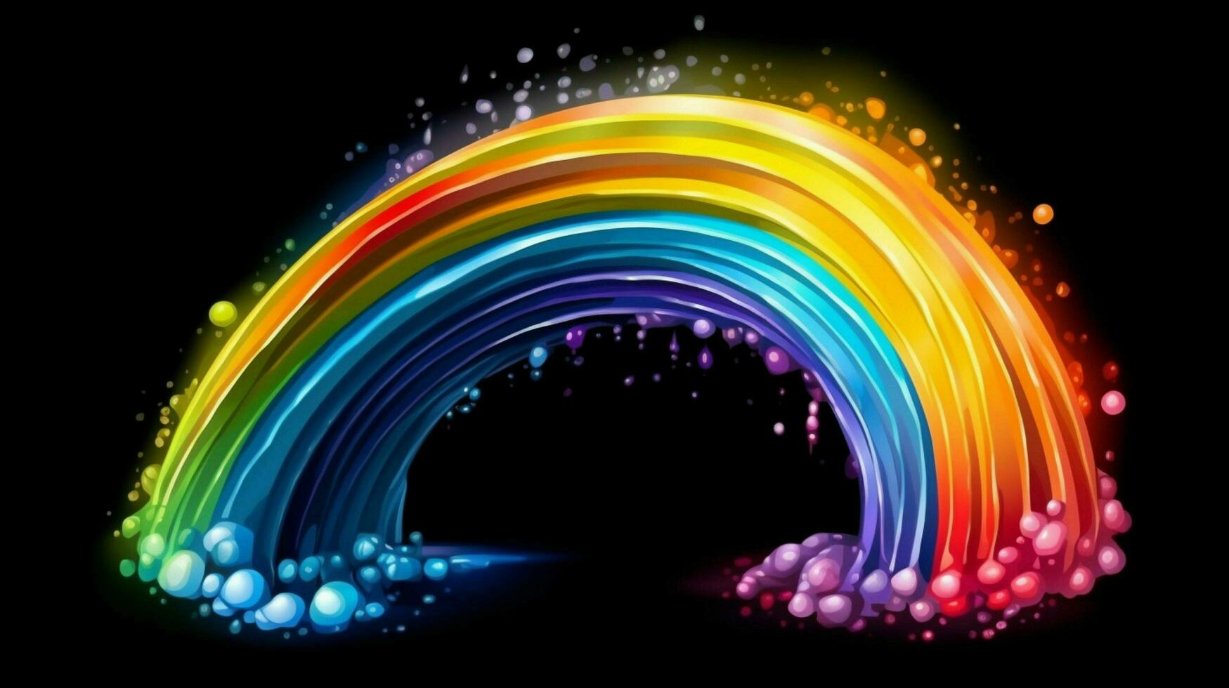 a colorful paint rainbow isolated on black illust photo