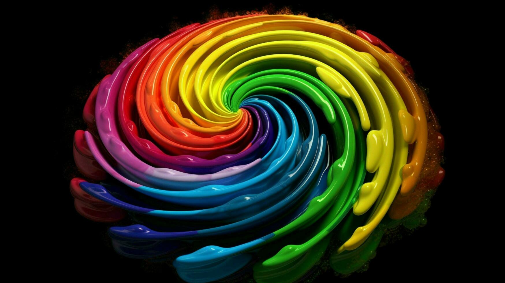 a colorful paint rainbow isolated on black illust photo