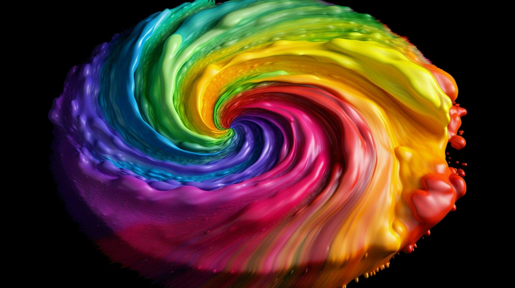 a colorful paint rainbow isolated on black illust photo