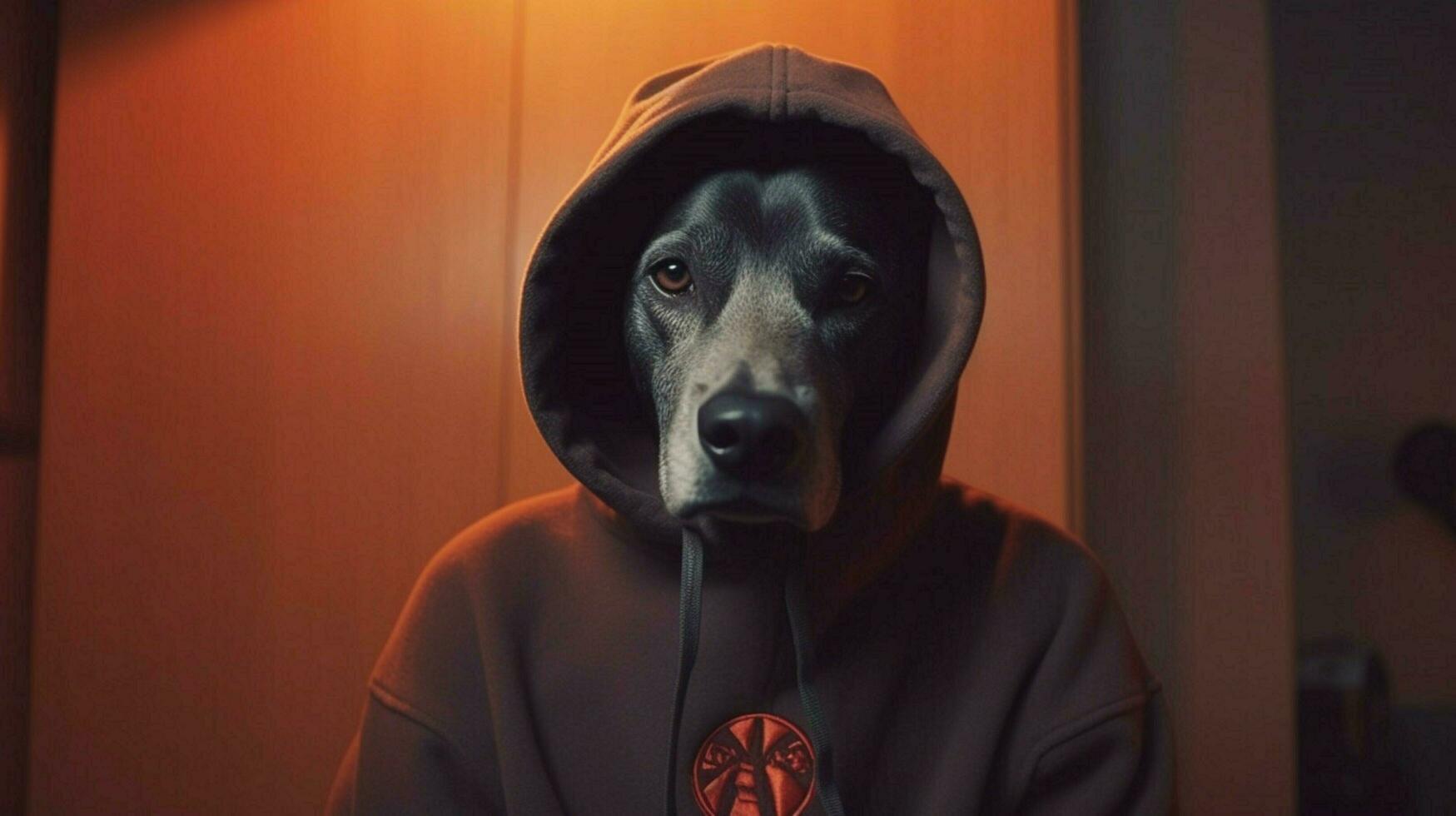 a dog in a hoodie photo