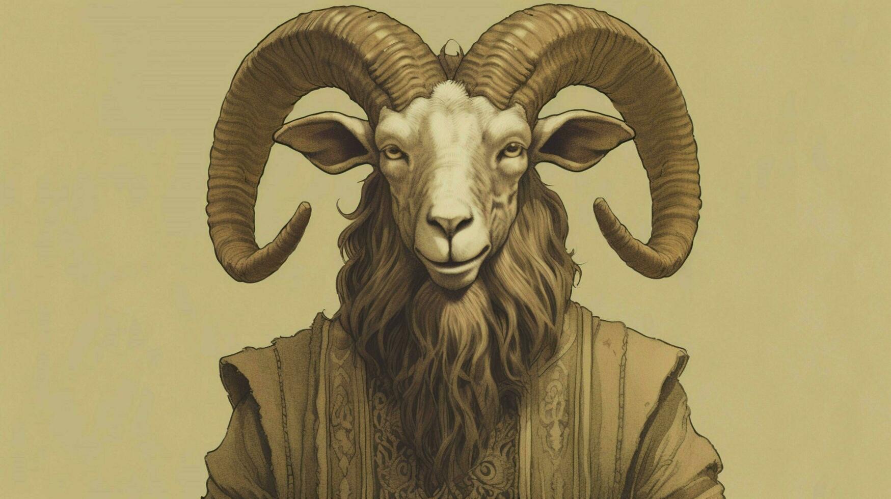 a drawing of a character with the word goat on it photo