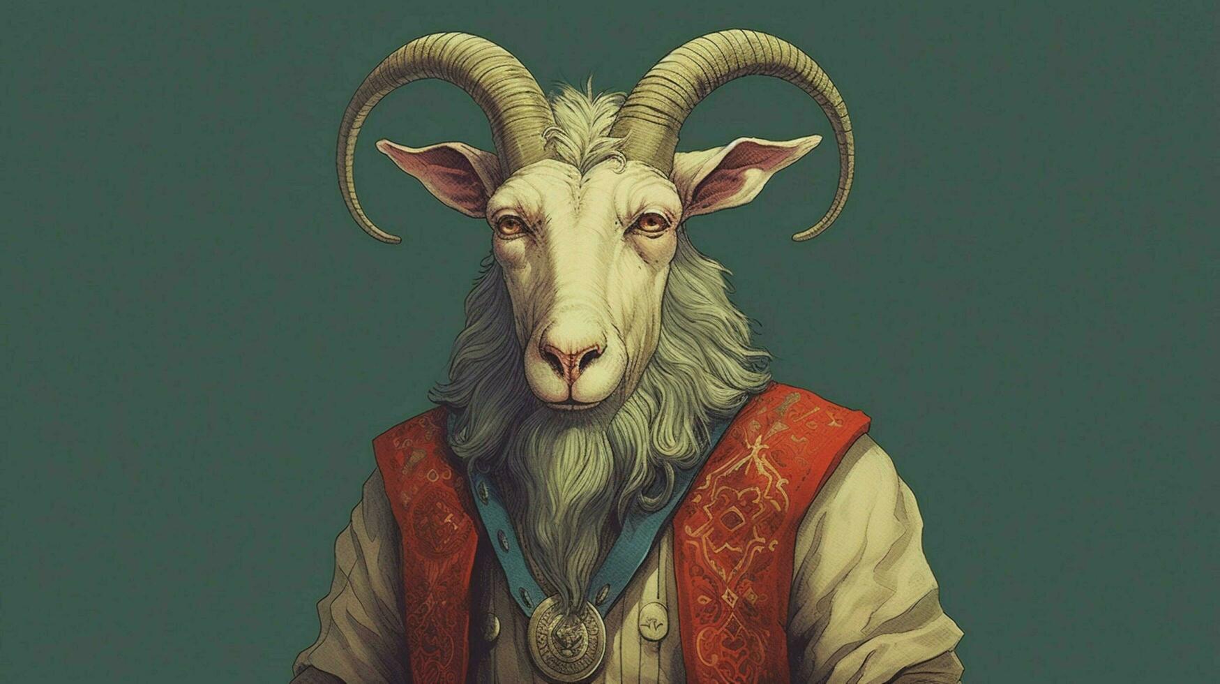 a drawing of a character with the word goat on it photo