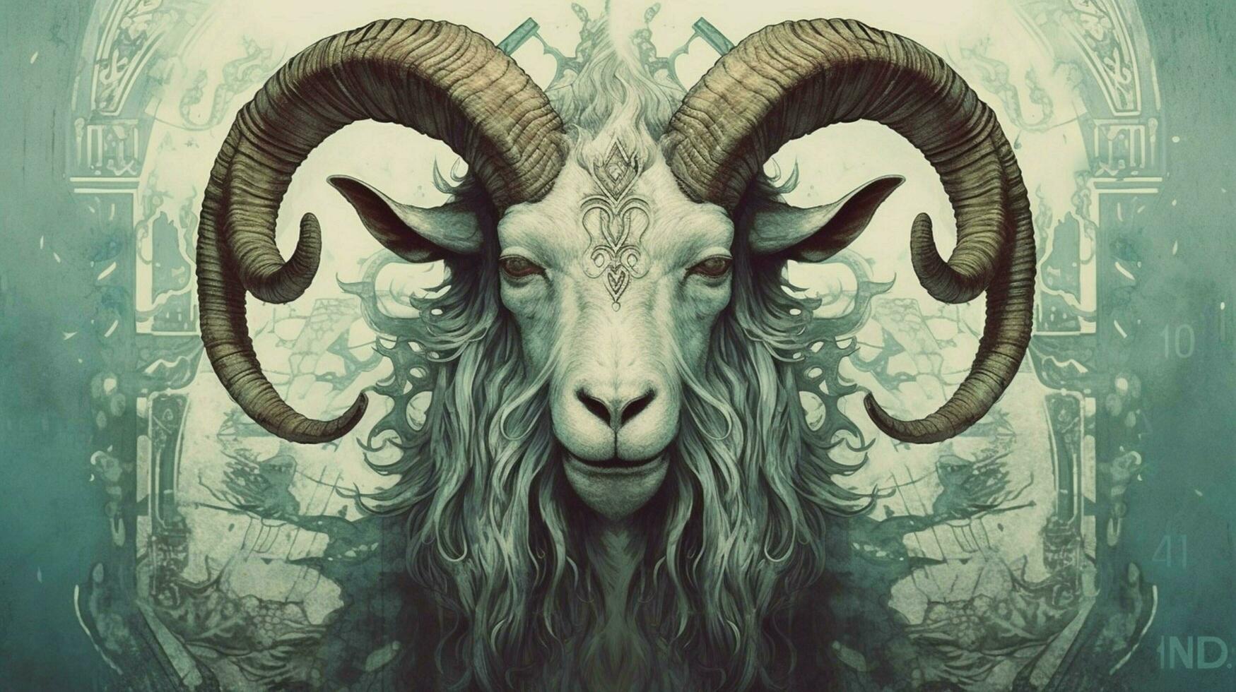 a drawing of a character with the word goat on it photo