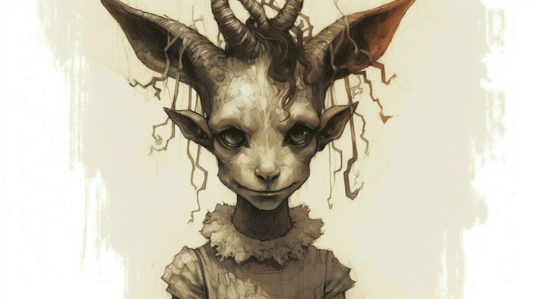 a drawing of a character with the word goat on it photo