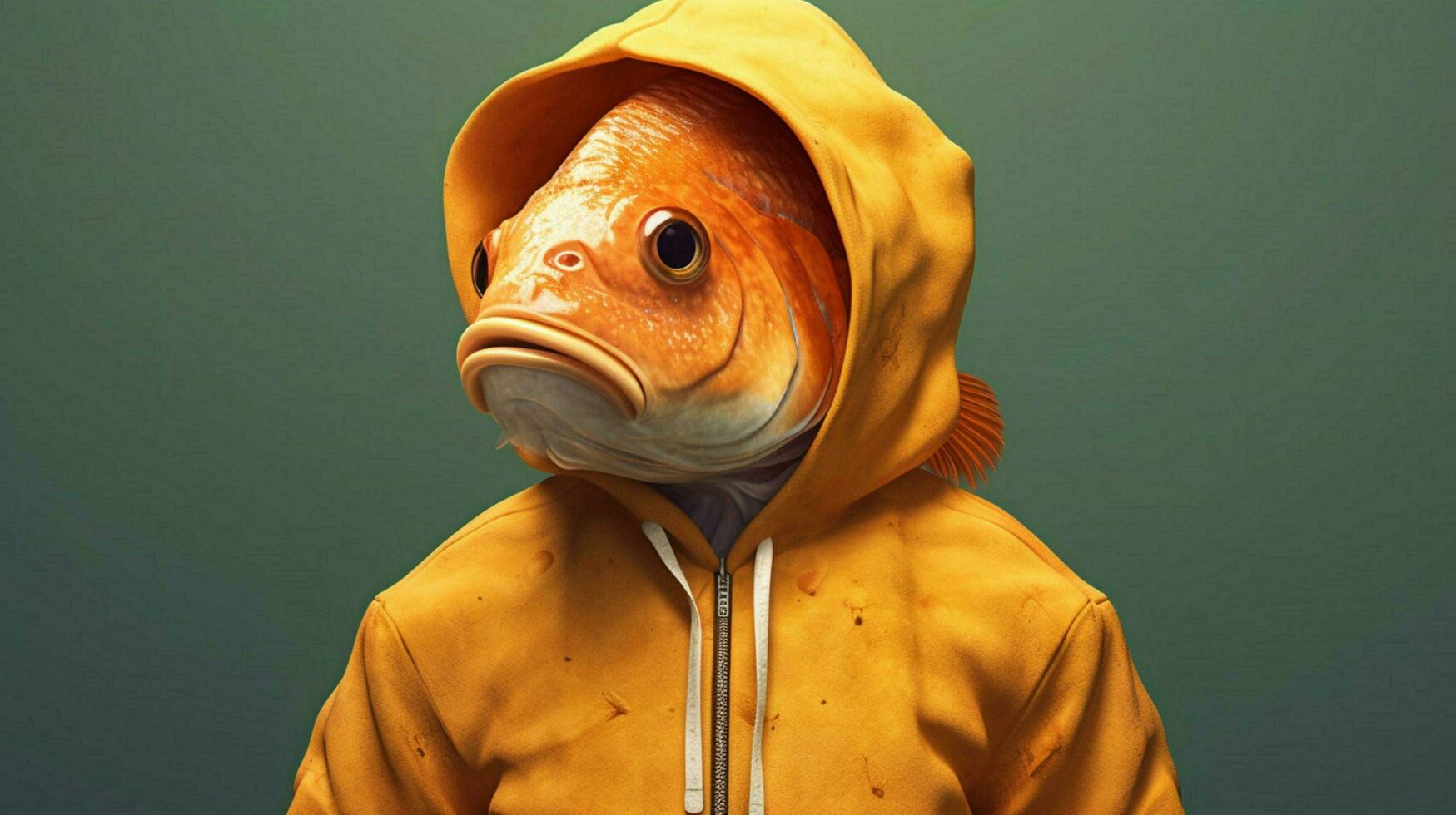 a fish with a hoodie that says fish on it photo