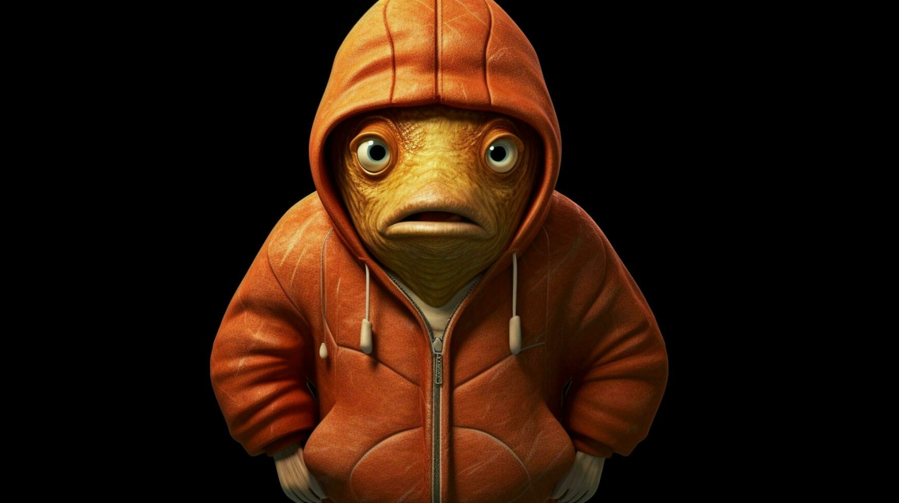a fish with a hoodie that says fish on it photo